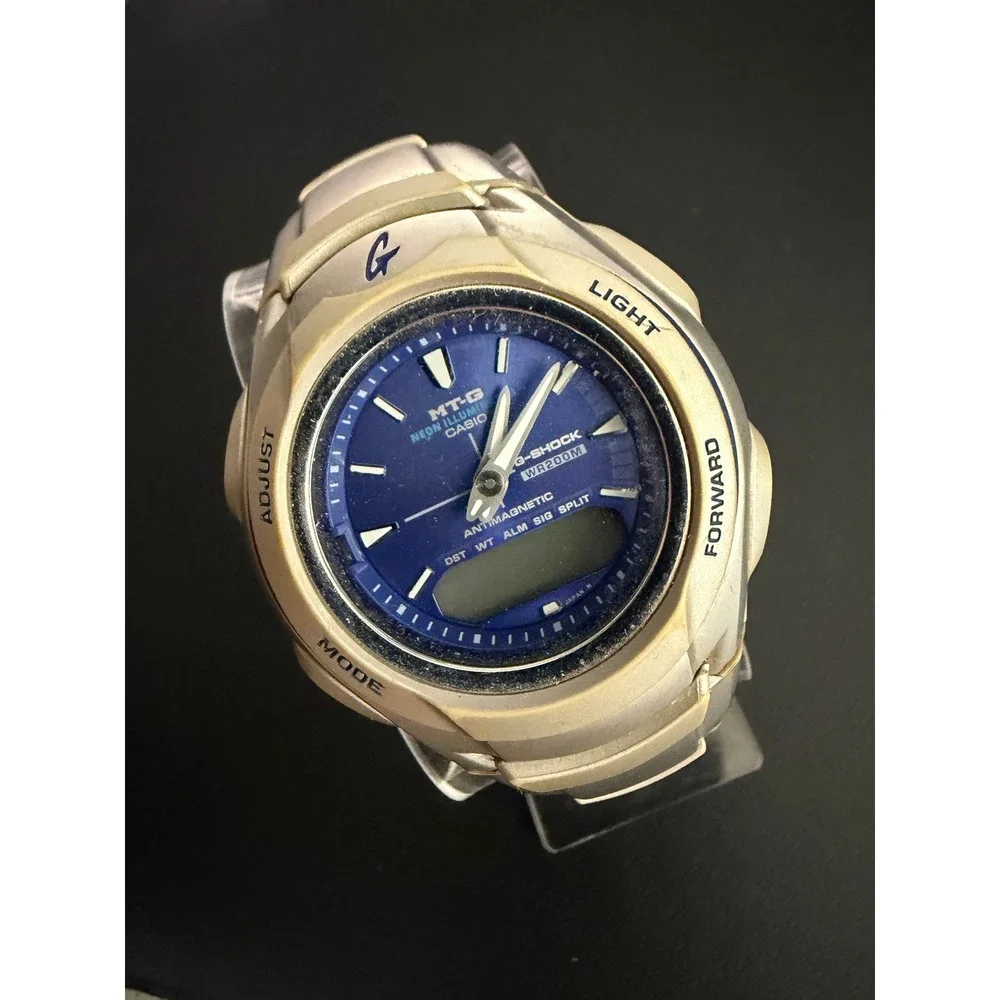 Casio G Shock MTG520 Watch Silver Blue FOR PARTS
